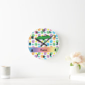 パーソナライズな一流のわに虹の足 ラウンド壁時計 (ホーム)