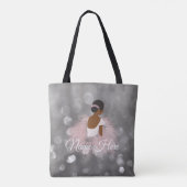 パーソナライズな一流のアフリカ系アメリカ人のバレリーナ トートバッグ (裏面)