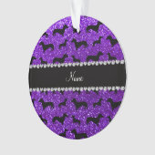 パーソナライズな一流のインディゴの紫色のグリッターのダックスフント オーナメント (正面)