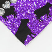パーソナライズな一流のインディゴの紫色のグリッター牛 フリースブランケット (角)