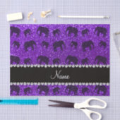 パーソナライズな一流のインディゴの紫色のグリッター象 薄葉紙 (クラフト)
