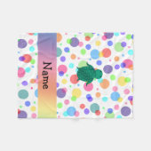 パーソナライズな一流のウミガメの虹の水玉模様 フリースブランケット (正面(横))