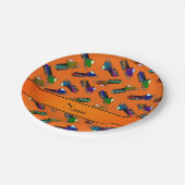 パーソナライズな一流のオレンジのスノーモービル ペーパープレート (アングル)