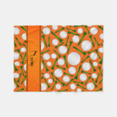 パーソナライズな一流のオレンジゴルフ・ボールのティー フリースブランケット (正面(横))