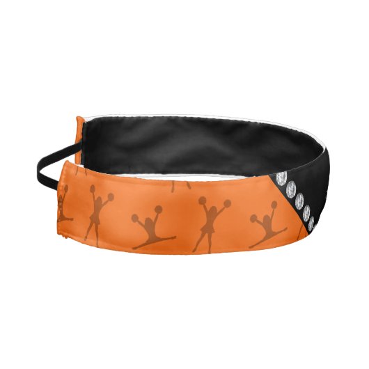 パーソナライズな一流のオレンジチアリーダーパターン アスレチックヘッドバンド (左)