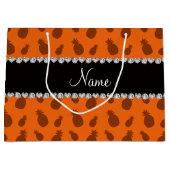 パーソナライズな一流のオレンジパイナップル ラージペーパーバッグ (正面)