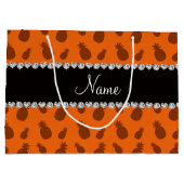 パーソナライズな一流のオレンジパイナップル ラージペーパーバッグ (裏面)