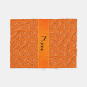 パーソナライズな一流のオレンジホッケーパターン フリースブランケット (正面(横))