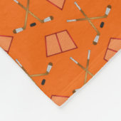 パーソナライズな一流のオレンジホッケーパターン フリースブランケット (角)