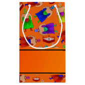 パーソナライズな一流のオレンジメキシコレスリング スモールペーパーバッグ (裏面)