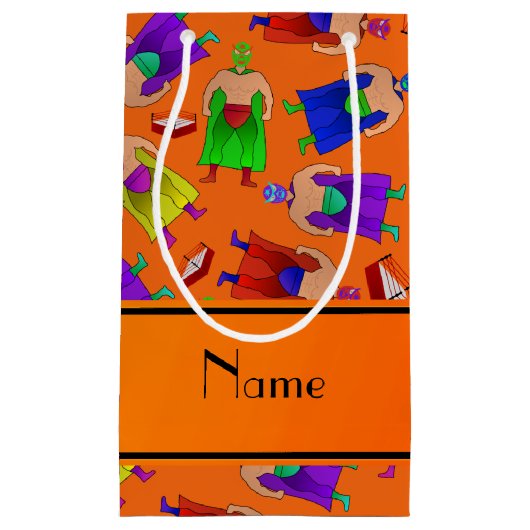 パーソナライズな一流のオレンジメキシコレスリング スモールペーパーバッグ (正面)