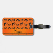 パーソナライズな一流のオレンジレスリングのシルエット ラゲッジタグ (裏面横)