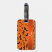 パーソナライズな一流のオレンジ女性の靴パターン ラゲッジタグ (裏面縦)