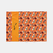 パーソナライズな一流のオレンジ普通消防車の虹 フリースブランケット (正面(横))