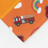 パーソナライズな一流のオレンジ普通消防車の虹 フリースブランケット (角)