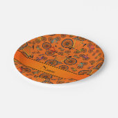 パーソナライズな一流のオレンジ道のバイク ペーパープレート (アングル)