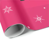 パーソナライズな一流のカバのピンクの雪片 ラッピングペーパー (ロールコーナー)