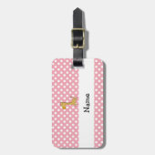 パーソナライズな一流のキリンのピンクの水玉模様 ラゲッジタグ (正面縦)