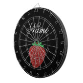 パーソナライズな一流のグリッターのいちごの黒 ダーツボード (正面右)