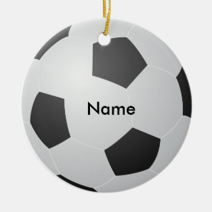 パーソナライズな一流のサッカーのクリスマスのオーナメント セラミックオーナメント