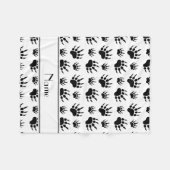 パーソナライズな一流のシロクマの足のプリント フリースブランケット (正面(横))