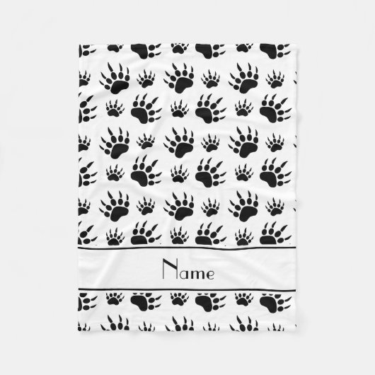 パーソナライズな一流のシロクマの足のプリント フリースブランケット (正面)
