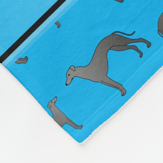 パーソナライズな一流のスカイブルーのグレイハウンド犬 フリースブランケット (角)