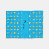 パーソナライズな一流のスカイブルーのゴム製アヒルパターン フリースブランケット (正面(横))