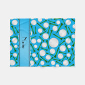 パーソナライズな一流のスカイブルーのゴルフ・ボールのティー フリースブランケット (正面(横))