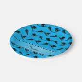パーソナライズな一流のスカイブルーのスキーパターン ペーパープレート (アングル)