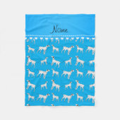 パーソナライズな一流のスカイブルーのダルマチア人犬 フリースブランケット (正面)