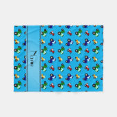 パーソナライズな一流のスカイブルーのトラクター フリースブランケット (正面(横))