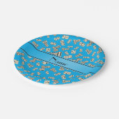 パーソナライズな一流のスカイブルーのドミノ ペーパープレート (アングル)