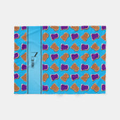 パーソナライズな一流のスカイブルーのピーナッツバターのゼリー フリースブランケット (正面(横))