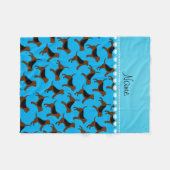 パーソナライズな一流のスカイブルーのブラッドハウンド犬 フリースブランケット (正面(横))