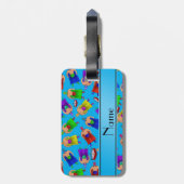 パーソナライズな一流のスカイブルーのメキシコレスリング ラゲッジタグ (裏面縦)