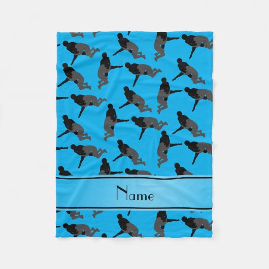 パーソナライズな一流のスカイブルーのレスリング フリースブランケット (正面)
