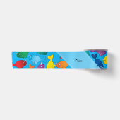 パーソナライズな一流のスカイブルーの虹のnarwhals サテンリボン (正面)