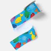 パーソナライズな一流のスカイブルーの虹のnarwhals サテンリボン (裏面)