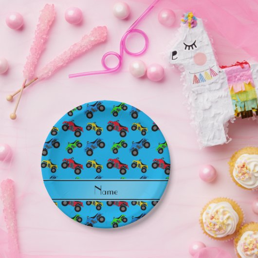 パーソナライズな一流のスカイブルーのatvパターン ペーパープレート (パーティー)