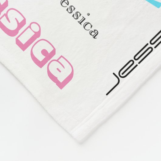 パーソナライズな一流のタイポグラフィの水の青の雪片 フリースブランケット (角)