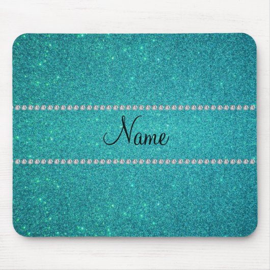 パーソナライズな一流のターコイズのグリッターのダイヤモンド マウスパッド (正面)