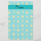 パーソナライズな一流のターコイズのゴム製アヒルパターン 便箋 (正面)