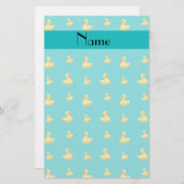 パーソナライズな一流のターコイズのゴム製アヒルパターン 便箋 (正面/裏面)