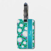 パーソナライズな一流のターコイズのゴルフ・ボールのティーのハート ラゲッジタグ (裏面縦)