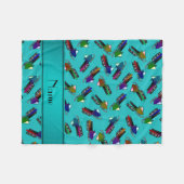 パーソナライズな一流のターコイズのスノーモービル フリースブランケット (正面(横))