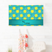 パーソナライズな一流のターコイズのソフトボールパターン 横断幕 (インサイチュ)