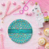 パーソナライズな一流のターコイズのドミノ ペーパープレート (パーティー)