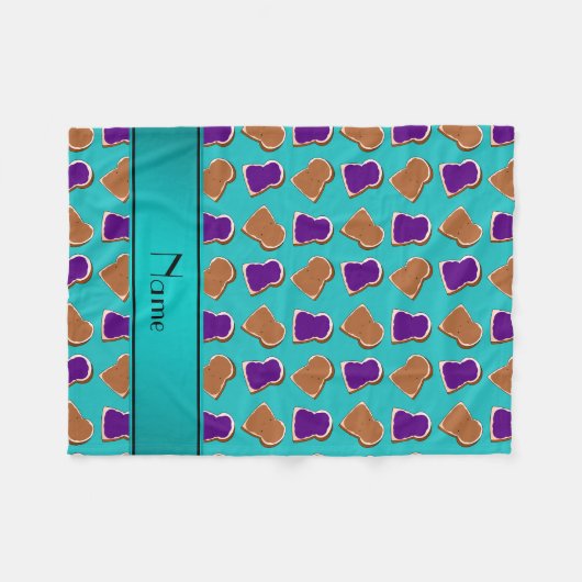 パーソナライズな一流のターコイズのピーナッツバターのゼリー フリースブランケット (正面(横))