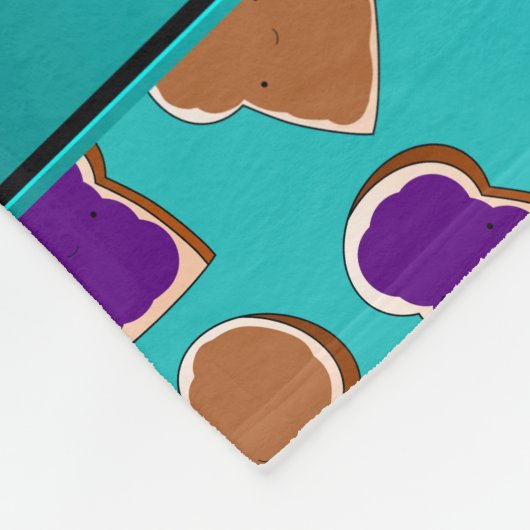 パーソナライズな一流のターコイズのピーナッツバターのゼリー フリースブランケット (角)